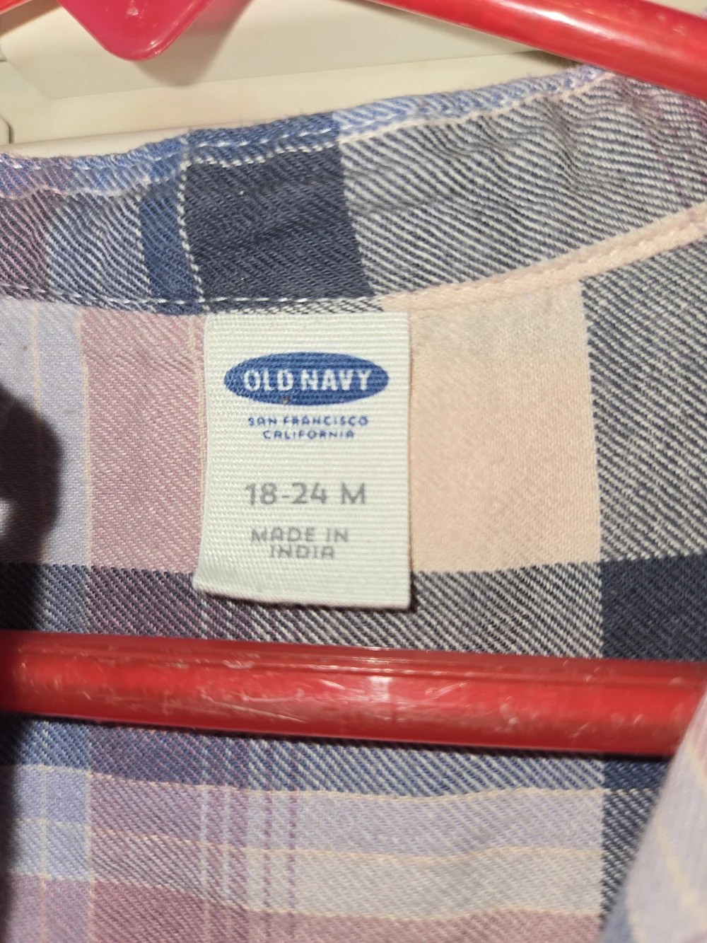 Old Navy Girls' Plaid Button-Down Shirt - Pink, Blue & Gray